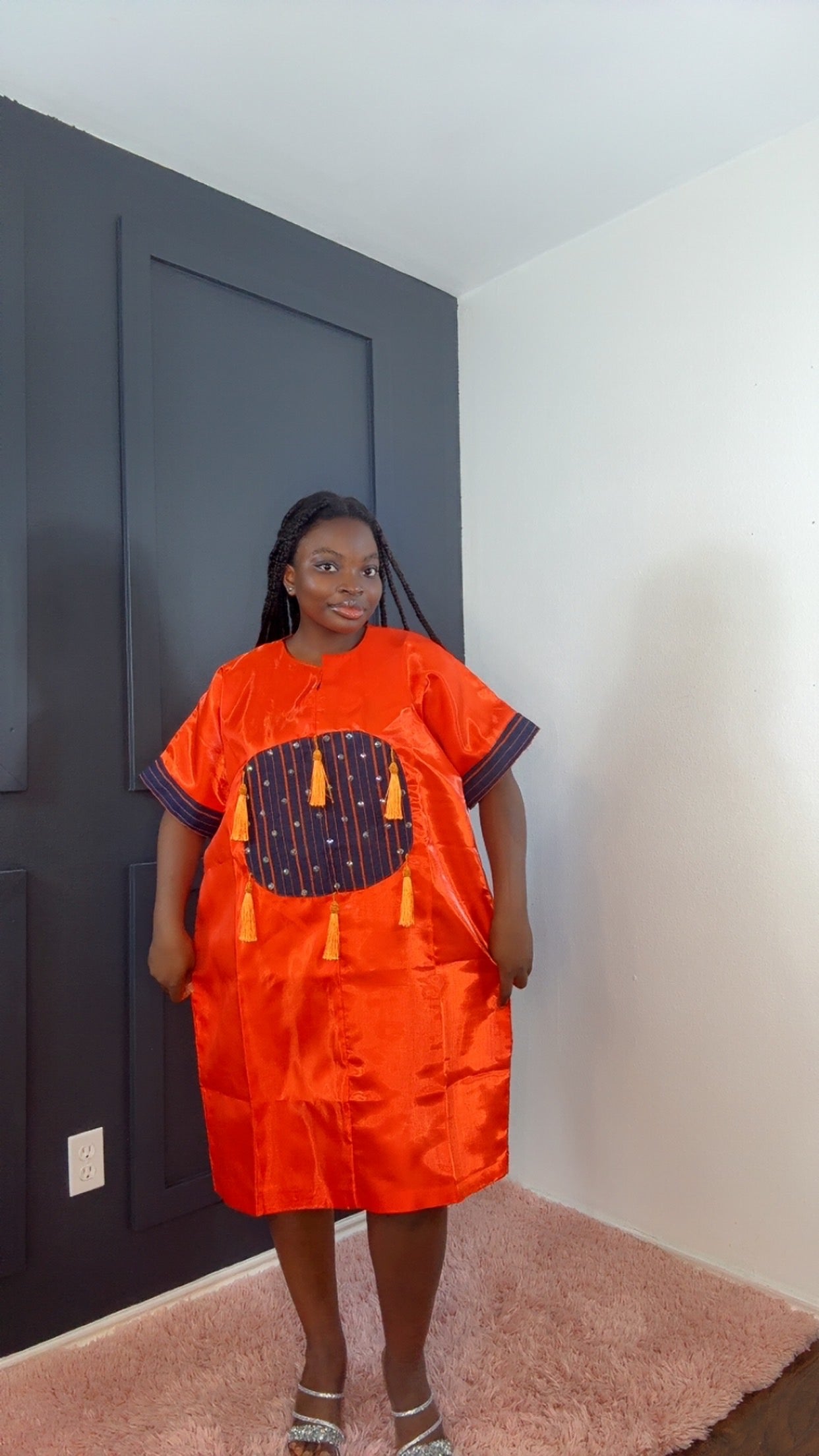Orange Mikado Bubu Dress