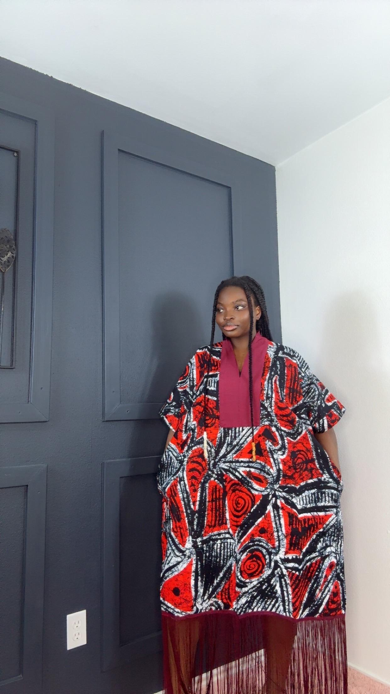 Kulture Luxe Fringe Kaftan Bubu dress