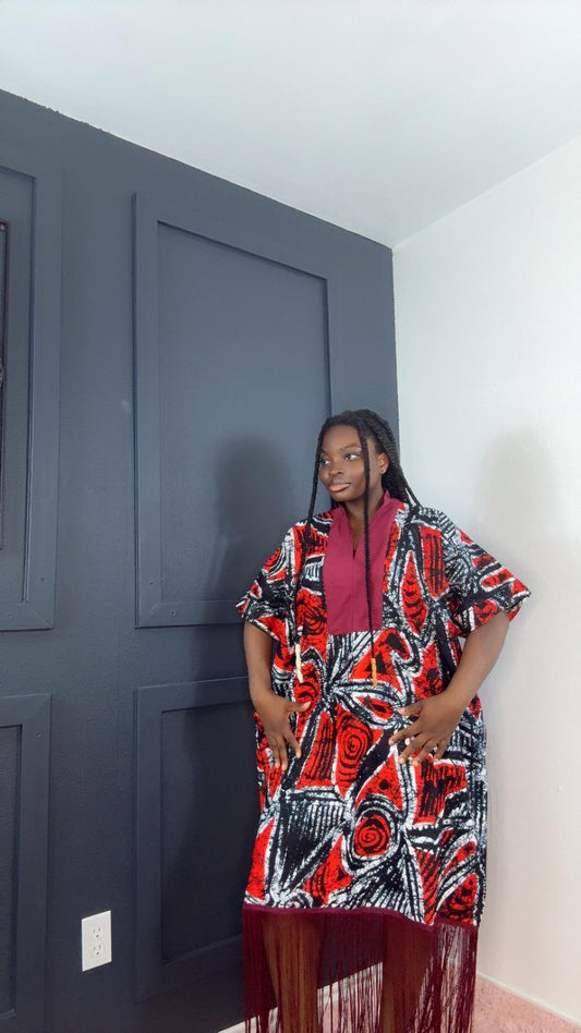 Kulture Luxe Fringe Kaftan Bubu dress