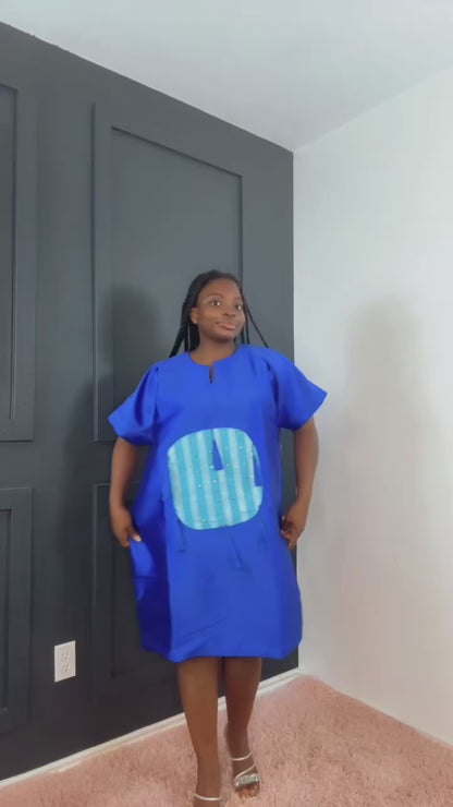 BLUE MIKADO BUBU DRESS